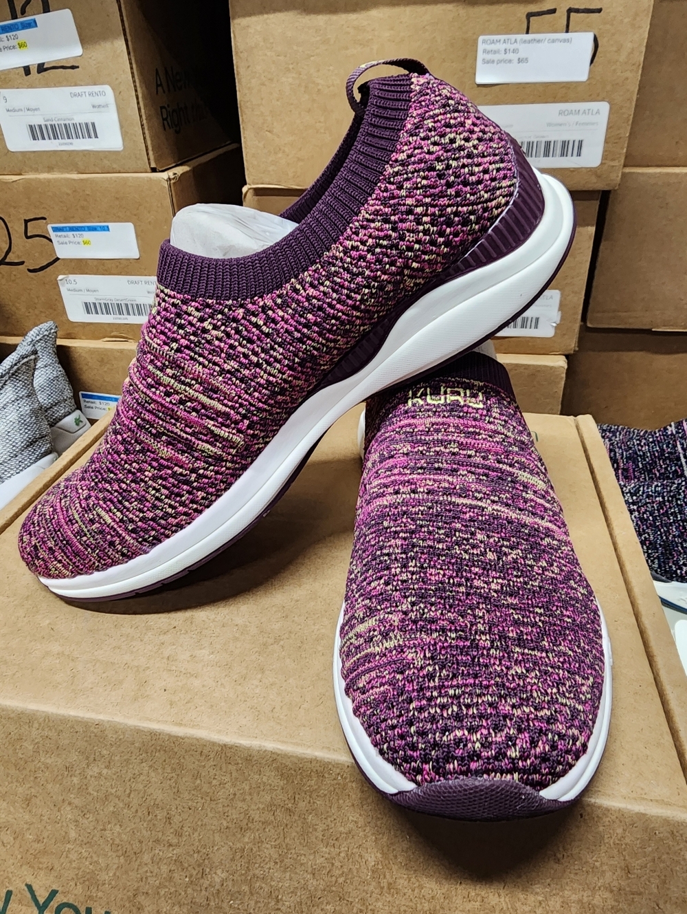 KURU Stride Slip On Sneakers. Plum Confetti.  New. Plantar Fasciitis. Summer!